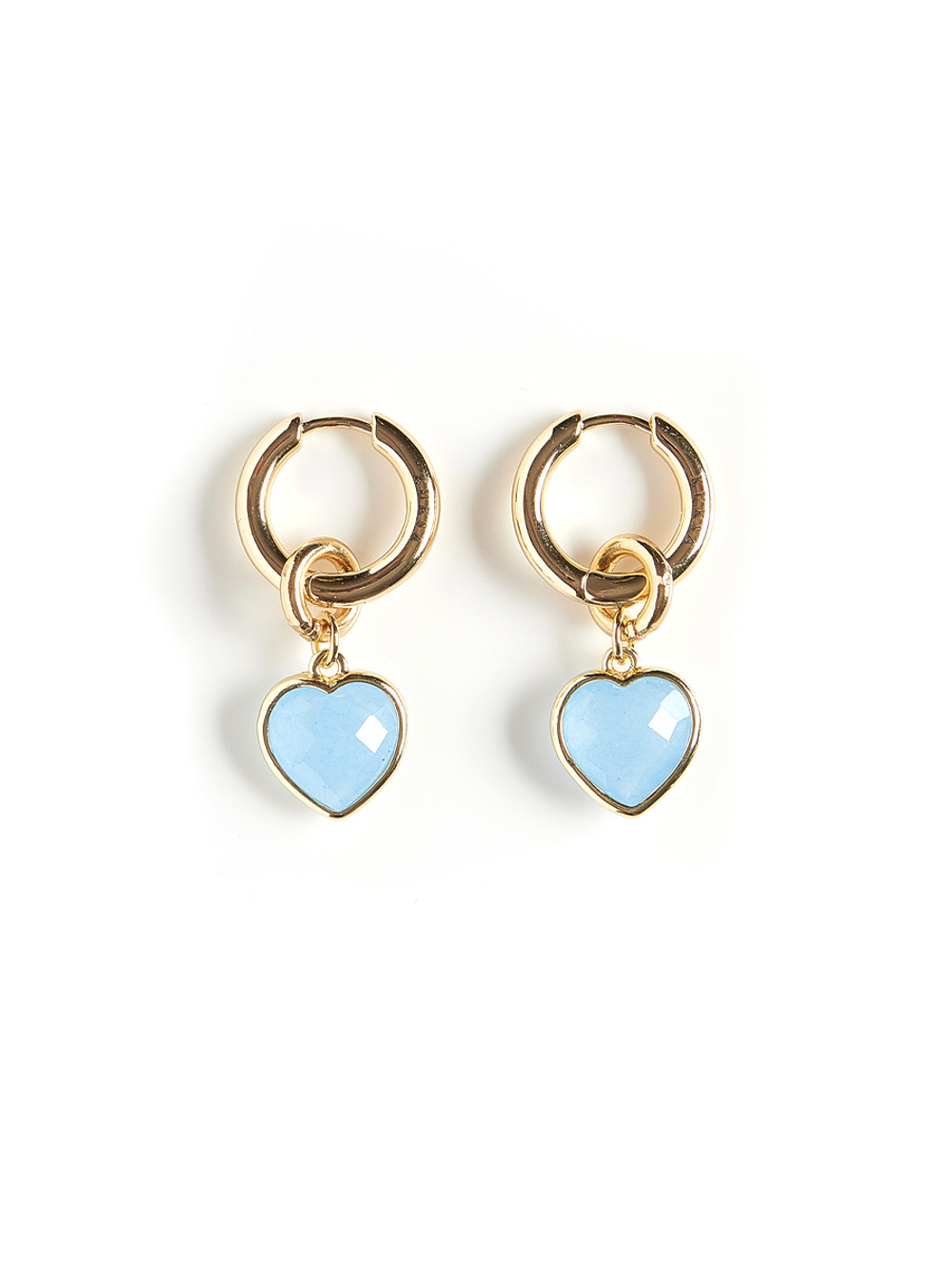 Серьги "Whale Amour" gold голубой агат