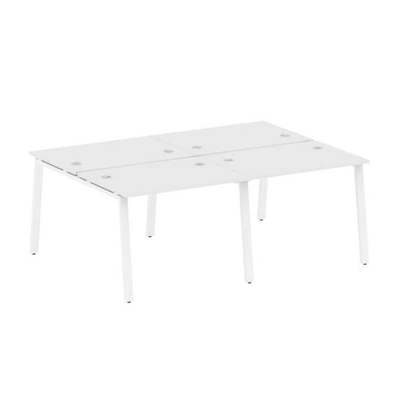 Metal System Рабочая станция на 4 места на А-образном м/к БА.СМ-4.1 Белый/Металл Белый 2000*1475*750