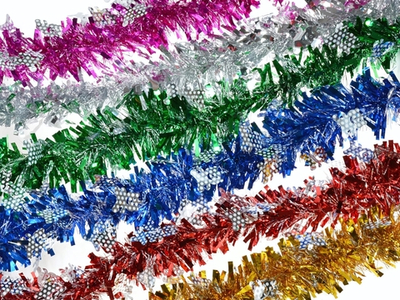 Мишура новогодняя 2м*9см "Мишки" микс цветов