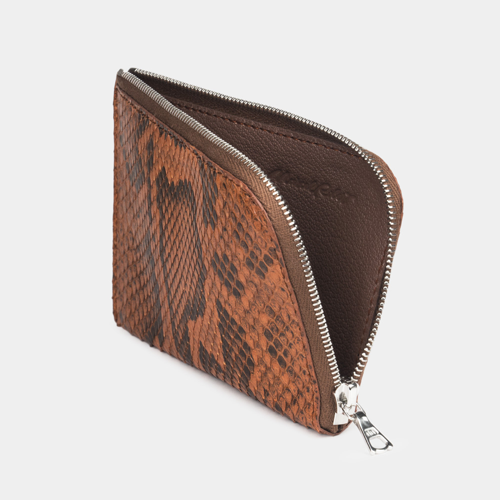 Мини-кошелек кожаный Aven карамельного цвета