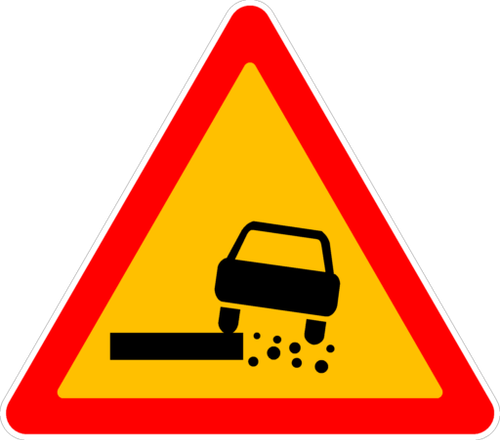 Знак Опасная обочина (Временный) 1.19