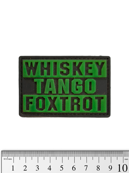 Шеврон Whiskey. Tango. Foxtror PVC. Олива на чёрном