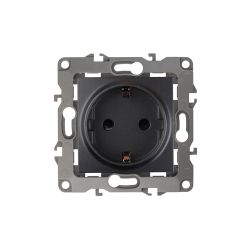 12-2001-05 ЭРА Розетка 2P+E Schuko, 16A-250В, IP20, без м.лапок, Эра12, антрацит | Эра 12 Антрацит