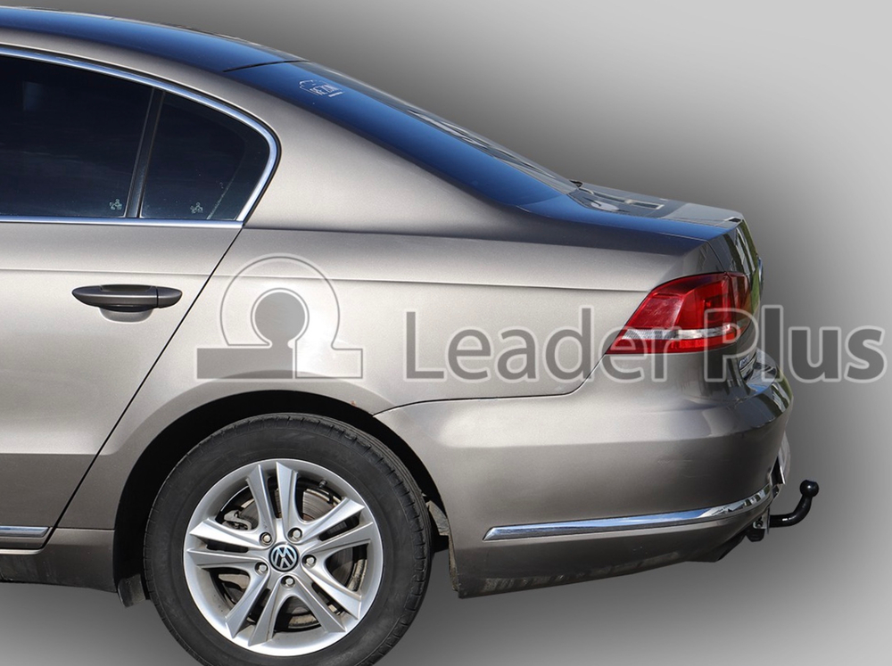 Фаркоп Лидер-плюс для Volkswagen Passat B7 2010-2015. Требуется подрезка бампера. Нагрузки: 1300/75 кг, (без электрики в комплекте) - V130-A