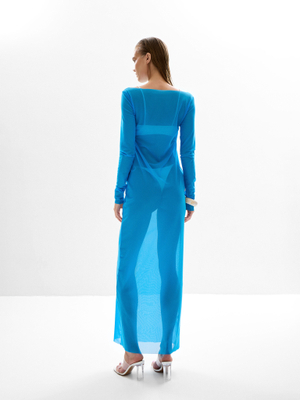 №044 Платье-сетка (голубой)