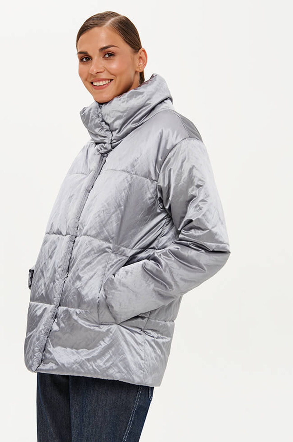 0114 Куртка женская (серо-зеленый)