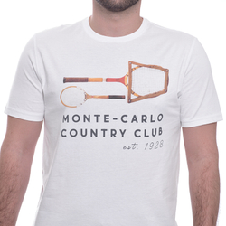 Мужская теннисная футболка Monte-Carlo Country Club Vintage Print - white