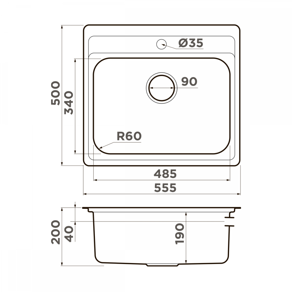 Кухонная мойка Omoikiri Ashi 56-IN