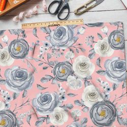 Ткань блэкаут серые розы