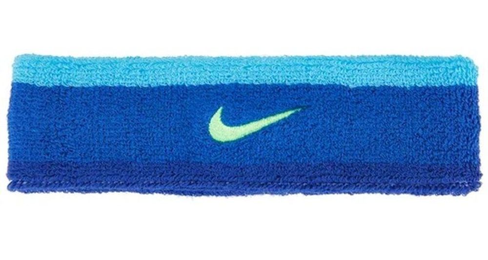Повязка на голову теннисная Nike Swoosh Headband - hyper royal/deep royal/green strike