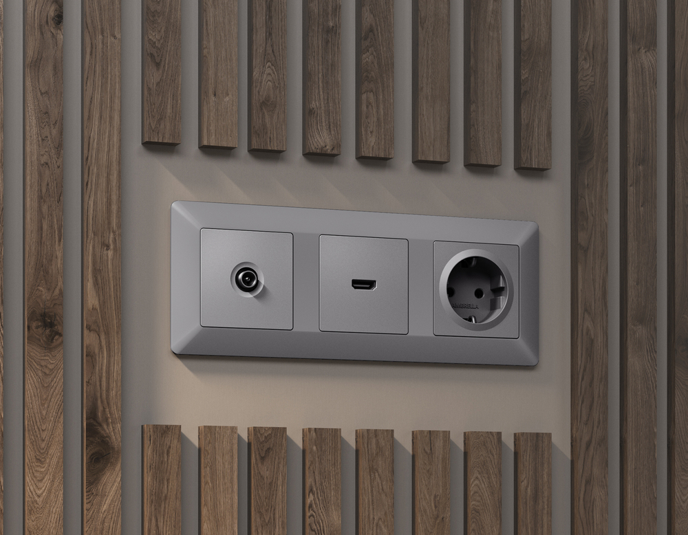 AP5140 Лицевая панель ALFA (Сталь матовый) для HDMI розетки QUANT