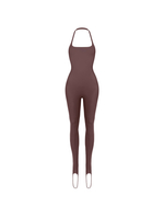 chocalate halter catsuit