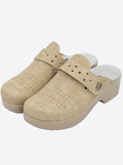 501 | "Natasa" | Бежевые женские медицинские сабо с закрытым носом