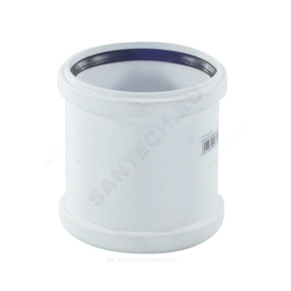 Муфта PP-H ремонтная бесшумная белая RAUPIANO PLUS Дн 110 б/нап в/к Rehau 11215141001