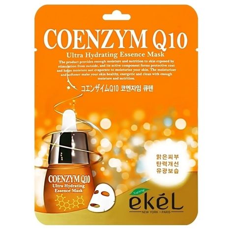 EKEL МАСКА ТКАНЕВАЯ ДЛЯ ЛИЦА С КОЭНЗИМОМ Q10 COENZYM Q10 ULТRA HYDRATING ESSENCE PACK, 25 ML