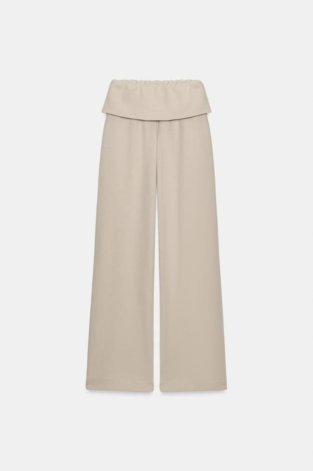 ZARA БРЮКИ ИЗ ТКАНИ ИНТЕРЛОК С ЭФФЕКТОМ ПОТЕРТОСТИ, БЕЖЕВЫЙ