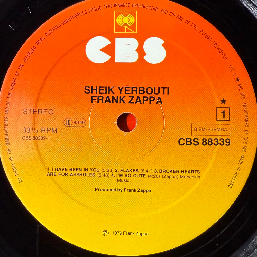 Frank Zappa – Sheik Yerbouti 2LP (Голландия 1979г.)