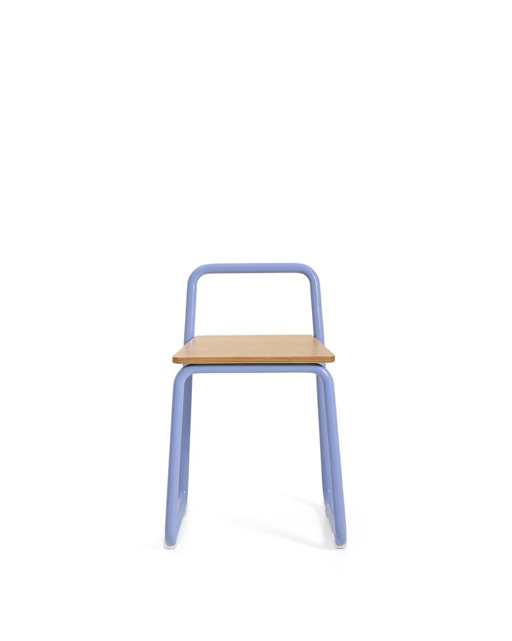 Tinn Стул из ясеневого шпона с синей металлической конструкцией