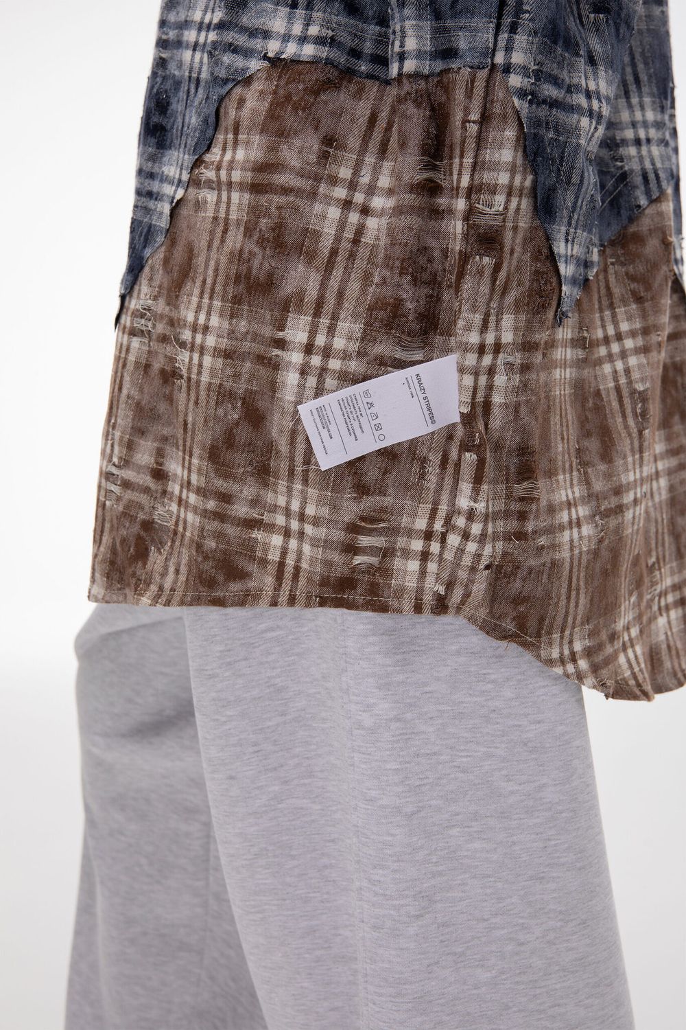 Купить Рубашка Kraizy Stripes Destroy 2.0 сине-коричневая Рубашка Kraizy Stripes Destroy 2.0 сине-коричневая