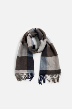 ZARA ШАРФ В КЛЕТКУ, СЕРО-СИНИЙ