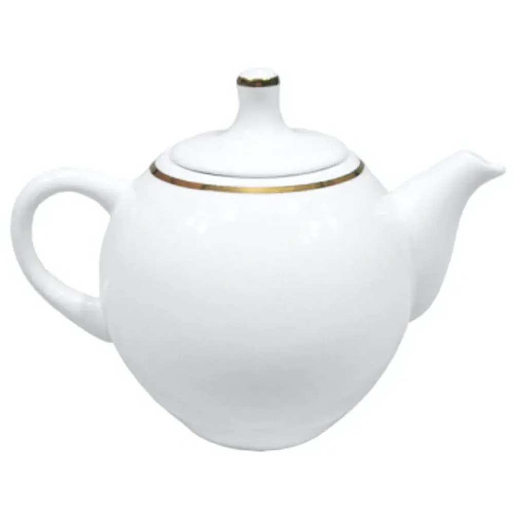 Чайник заварочный фарфоровый 350мл «Трактирный» с отводкой Белье