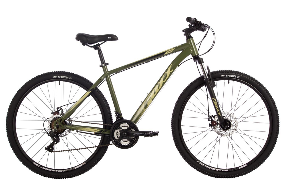 Велосипед FOXX 27.5" CAIMAN зеленый,сталь, размер 18"
