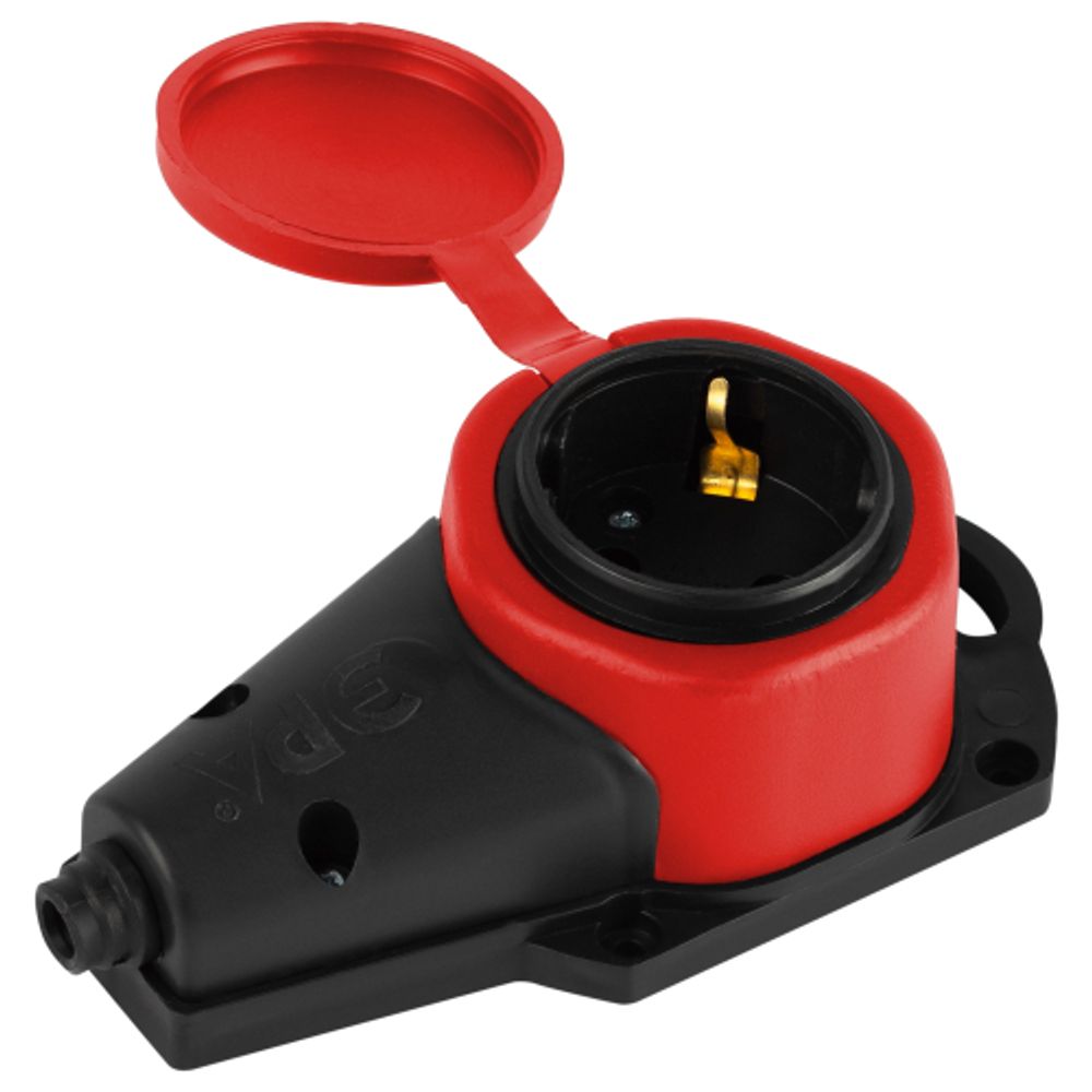 Колодка ЭРА KX-1e-RED-IP44 каучуковая с заземлением 1 розетка 16A IP44 красная