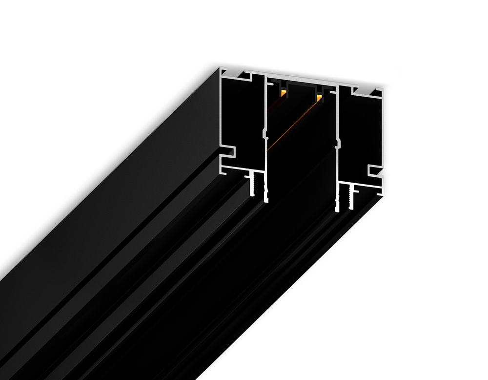 Шинопровод встраиваемый в натяжной потолок Magnetic 220V GL1026 BK черный IP20 3000*64.5*51 (демпфер,  заглушки в комплекте)