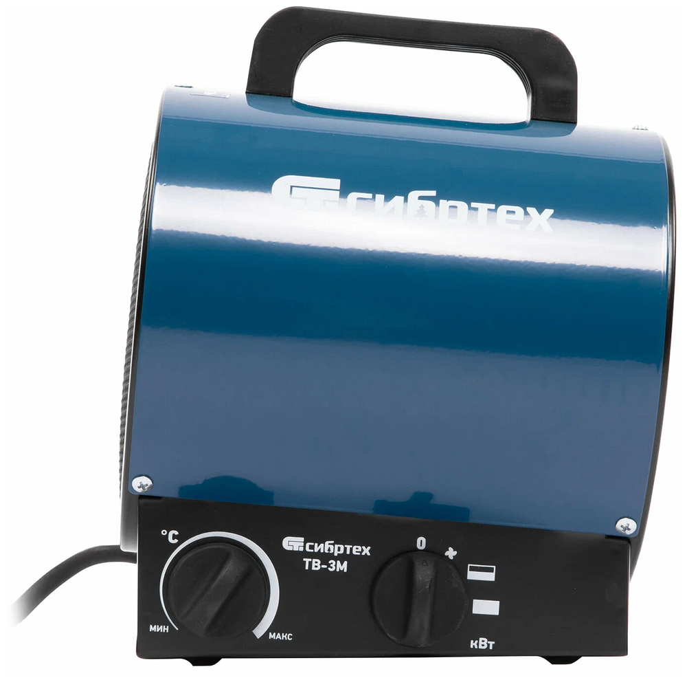 Тепловая пушка ТВ-3М (тепловентилятор), 230 В, 3 режима: вентилятор/1500 Вт /3000 Вт СибрТех [96437]