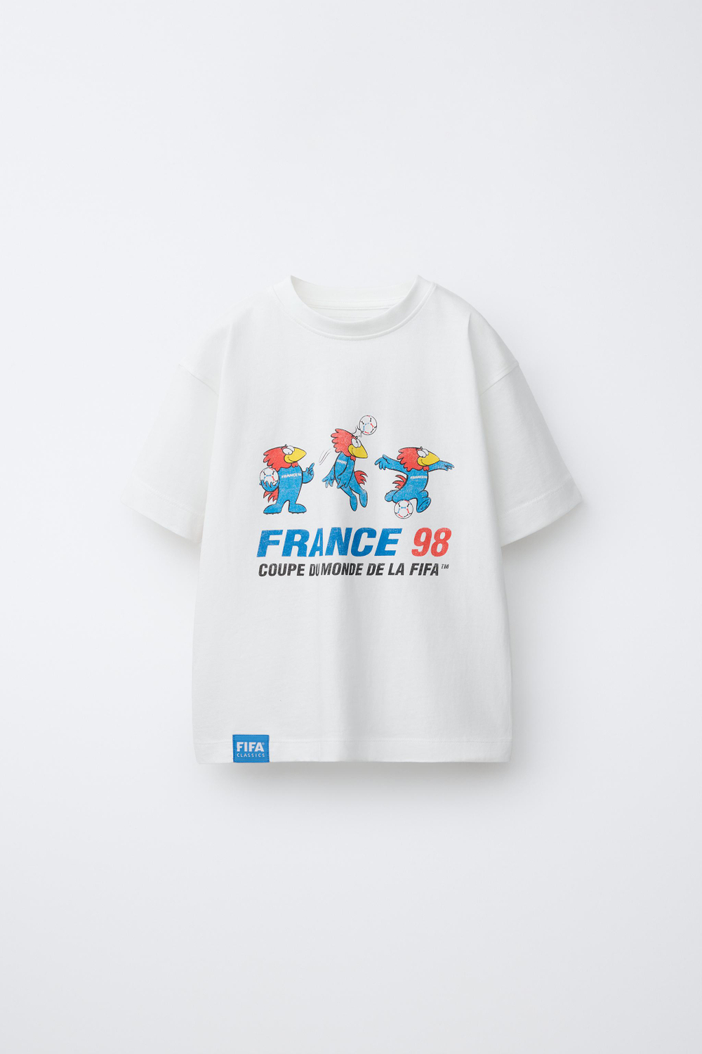 ZARA ФУТБОЛКА С ПРИНТОМ FIFA WORLD CUP ™ 1998, БЕЛЫЙ