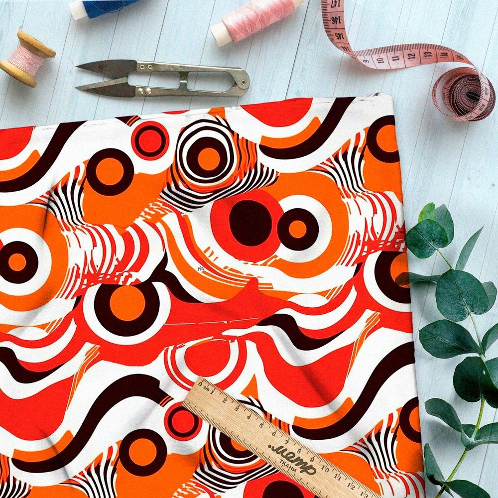 Ткань премиум Оксфорд 600D футуристическая иллюзия