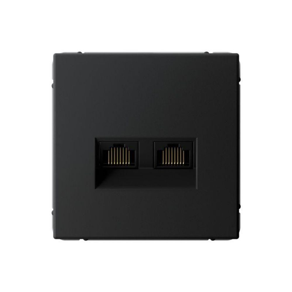 Розетка компьютерная 2-м ArtGallery 2хRJ45 кат.6A механизм карбон SE GAL001088