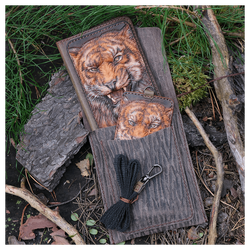 Кожаная обложка для военного билета и картхолдер «Страж - Боевое Сердце»