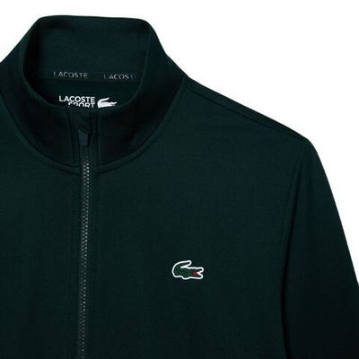 Мужская теннисная кофта Lacoste Tennis Zipped Ripstop Tennis Sweatshirt - dark green
