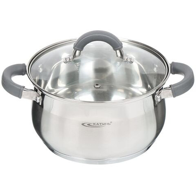 Кастрюля нерж, 3.9 л, с крыш, Катунь, Ирида, КТ08-D-20, индукц