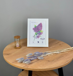 Фоторамка пластиковая 15х21 см, белый, без фактуры, арт. 1521.144274