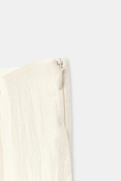 ZARA ШИРОКИЕ БРЮКИ СО СКЛАДКАМИ, ЭКРЮ