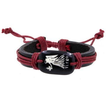 Фенечка - 23 Дева (черная/красная нить)