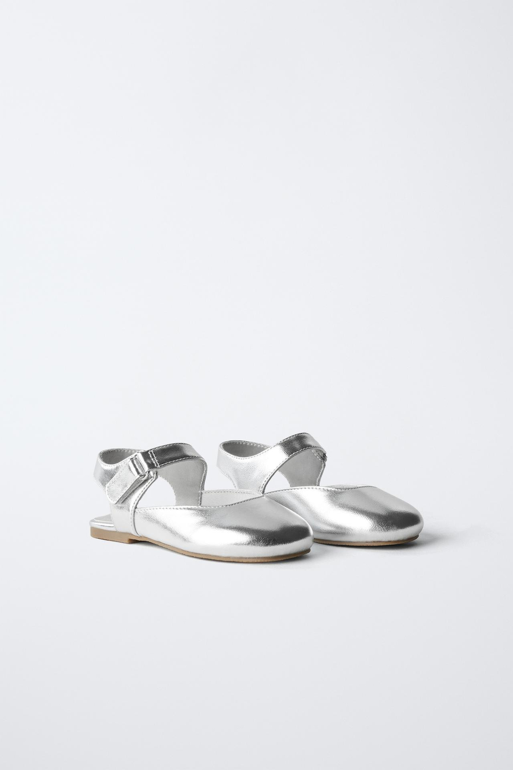 ZARA БАЛЕТКИ, СЕРЕБРЯНЫЙ
