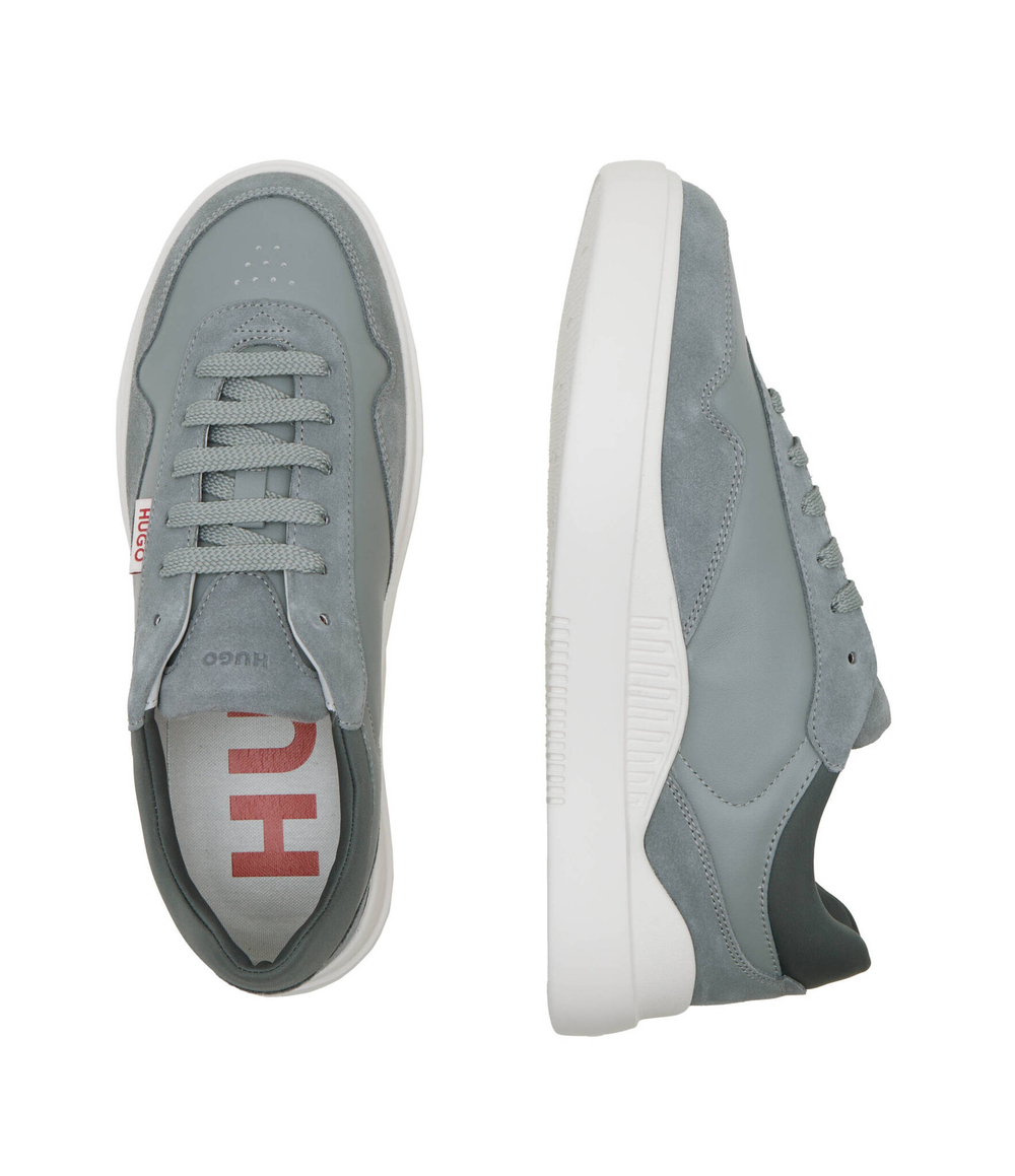 Кожаные кроссовки blake HUGO - серый(50510214)