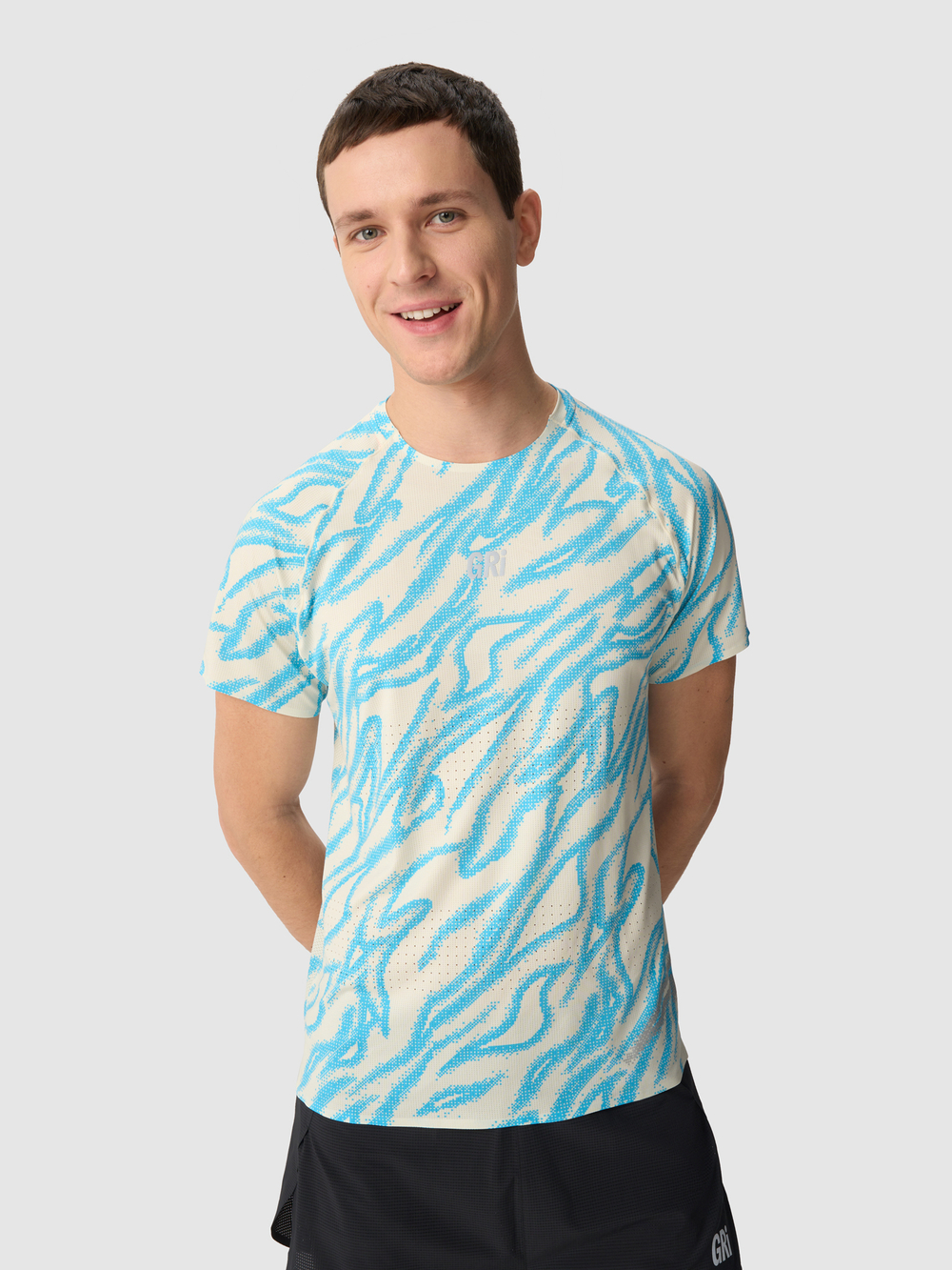 Футболка мужская GRI Старт молочно-голубая