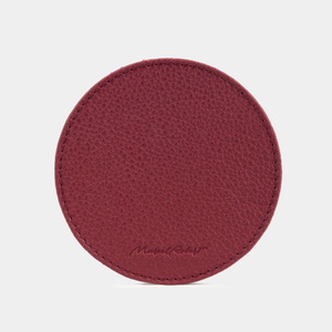 Подстаканник из натуральной кожи теленка, вишневого цвета