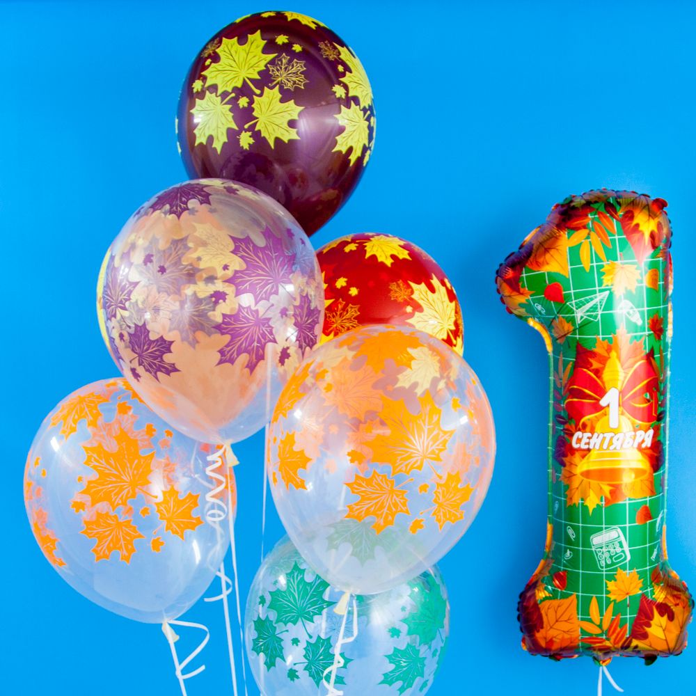 Шар (34"/86 см) Цифра, 1 Сентября, День Знаний, 1 шт. в упак.