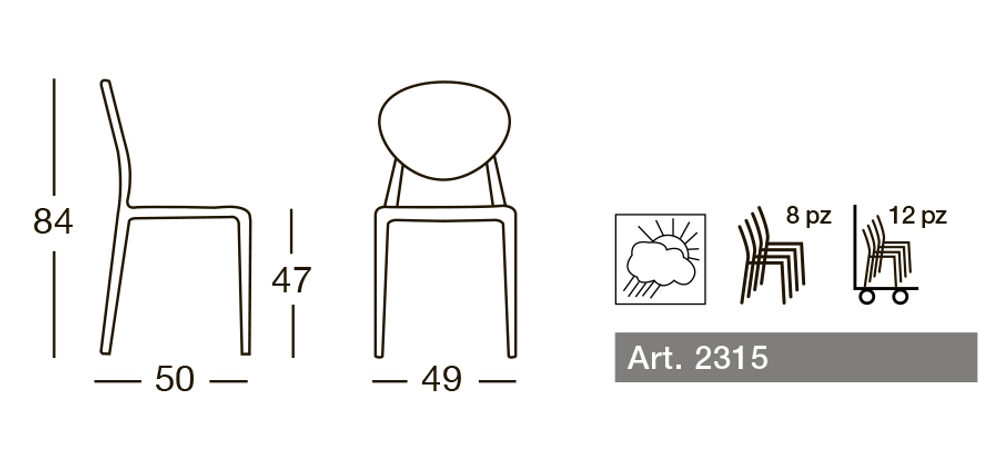 Стул пластиковый Scab Design Gio, лен