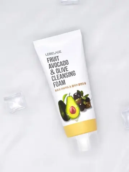 LEBELAGE - ПЕНКА ДЛЯ УМЫВАНИЯ С ЭКСТРАКТОМ АВОКАДО И ОЛИВЫ FRUIT AVOCADO & OLIVE CLEANSING FOAM, 100 ML