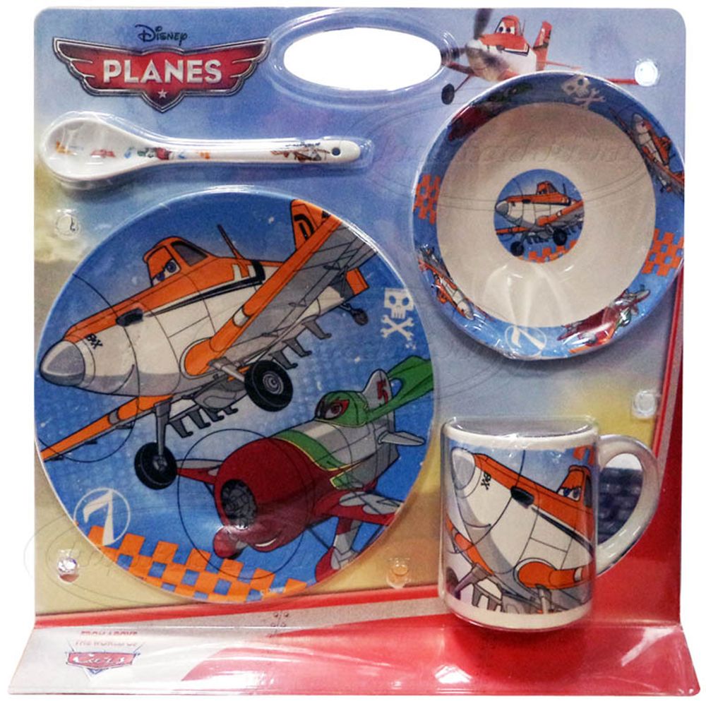Набор посуды керамической (4 предмета, блистер). Самолеты