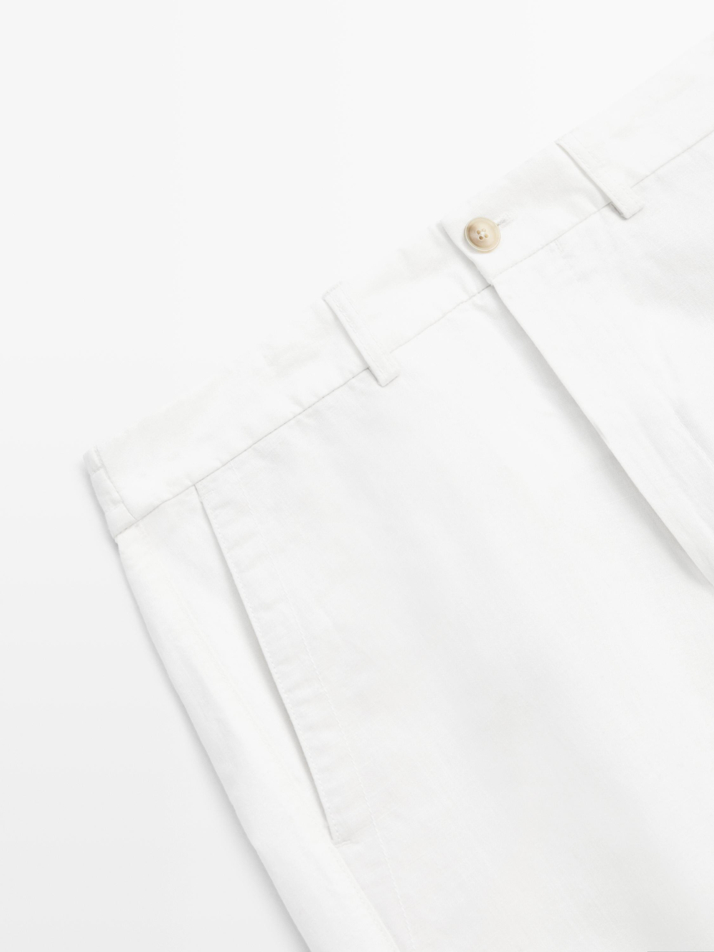 Massimo Dutti Бермуды из смесовой льняной ткани, белый