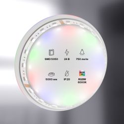 Светодиодная лента 19,2Вт/м 24V IP20 RGB+6000K Maytoni 10181