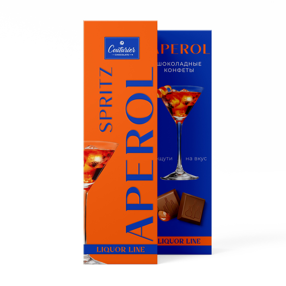 Набор конфет "LIQUOR LINE" Шоколадные конфеты со вк. "APEROL SPRITZ" 105 гр*12 шт
