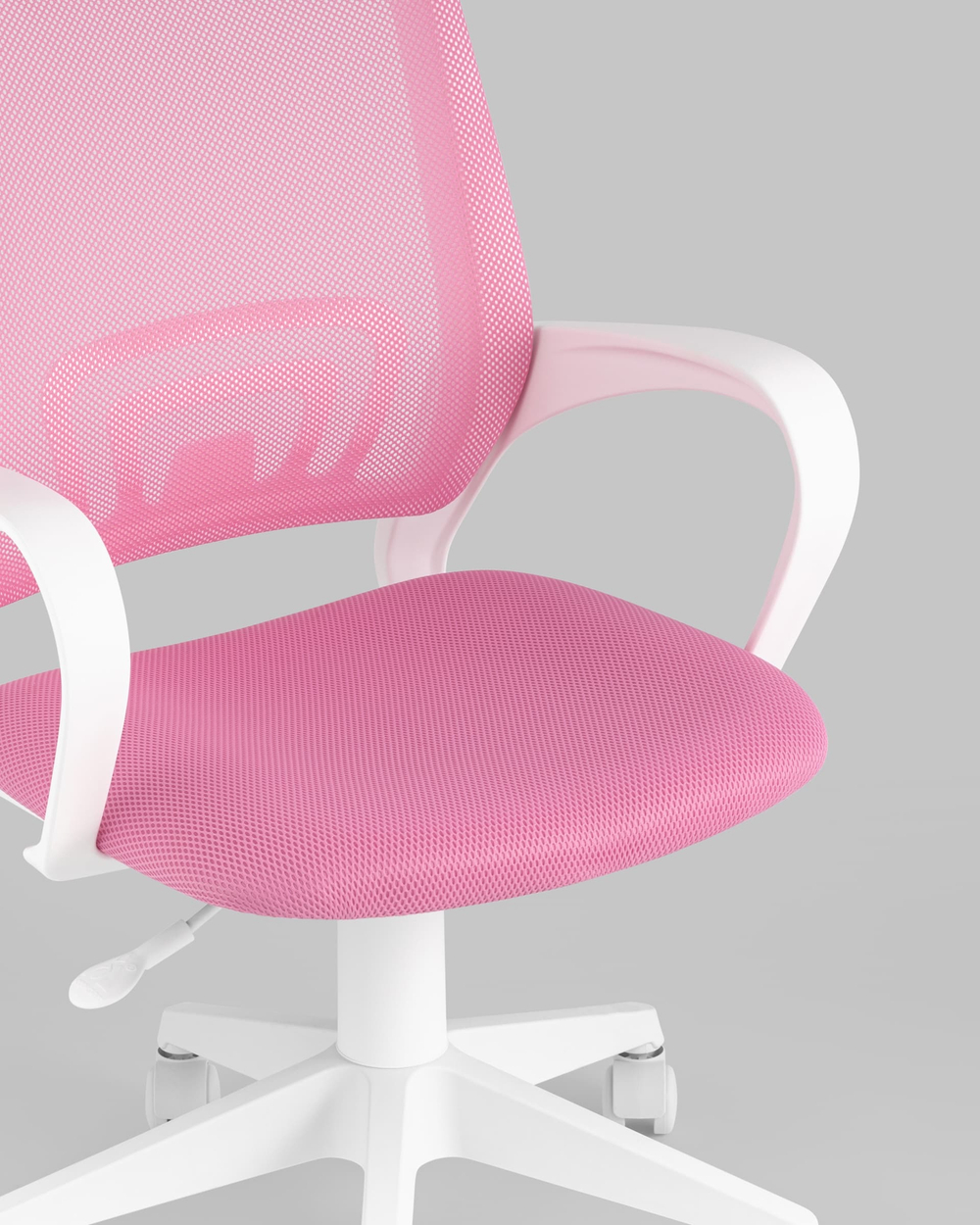 Кресло офисное TopChairs ST-BASIC-W розовый крестовина пластик белый
